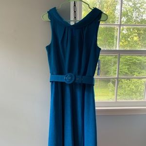 Donna Ricco Retro Design Blue Dress
